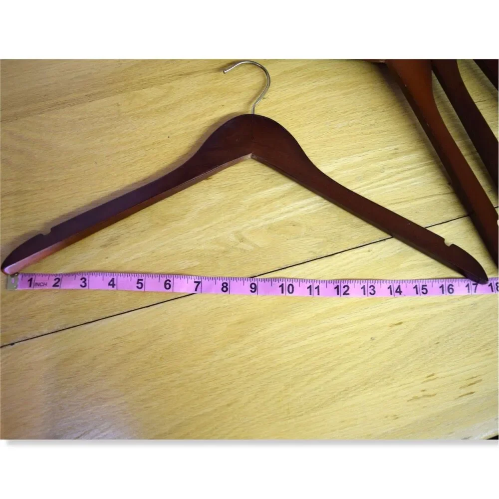Lot of 16 Stetson Branded Wood Hangers Dark Red Notched 17.5 Inch Width Western